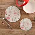 thumbnail image 2 of Flamingoes Candle Spots Leaves Trivet Mats Pot Holders Cotton Woven Non-Slip Heat Resistant for Hot Pots Pans Pats for Cooking Baking Set of 2, 2 of 7