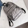 thumbnail image 5 of Fashion Women Solid Color Zipper Backpack Waterproof Shoulder Bag Travel Bag, 5 of 5