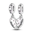 thumbnail image 2 of MULA Mother's Day Gifts 925 Sterling Silver Charms for Bracelet 2 Pink Heart in 1 Pendant Women Gift, 2 of 5