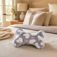 thumbnail image 5 of Bone-Shaped Pet Pillow, Soft Flannel Neck Support Cushion for Small Dogs Cats, Curved Contour Crate Carrier Bed Pad, Washable Gray Heart Design, 5 of 7