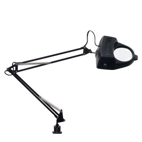 Lorell® LED Magnifying Clamp Lamp, Black