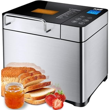 17-in-1 Bread Machine Stainless Steel Bread Maker with Auto Fruit Nut Dispenser