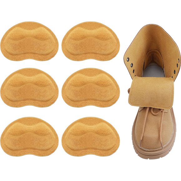 Leather Heel Grips Cushions for Boots ,Heel Inserts for Women\\/Men Loose Shoes, Heel Pads Prevent Heel Slip and Blister, Improved Shoe Fit and Comfort, (3Pairs;Khaki)