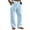 Light Blue #4, variant on Dresfit Mens Wide Leg Pants 2026 Big and Tall Linen Pants Open Bottom Drawstring Y2k Trousers Lightweight Summer Breathable Elastic Waist Slacks Light Blue 2XL
