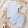 thumbnail image 4 of CAICJ98 Toddler Baby Boy First Birthday Outfit Short Sleeve Shirt Plaid Shorts Sets Summer Birthday Clothes 2Pcs (Sky Blue,2-3 Years), 4 of 7