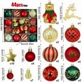 thumbnail image 3 of kcavykas Christmas Ball Ornaments 44pc Set, Painted Plastic Electroplated Holiday Decorations, Multicolor Hanging Baubles, Lightweight, Easy to Hang, 44 Piece Set, 3 of 4