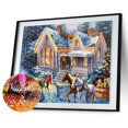 thumbnail image 1 of Kit de dibujo de diamantes de imitación de Navidad con forma redonda de taladro completo DIY 5D Likrtyny decoración de arte, 1 of 9