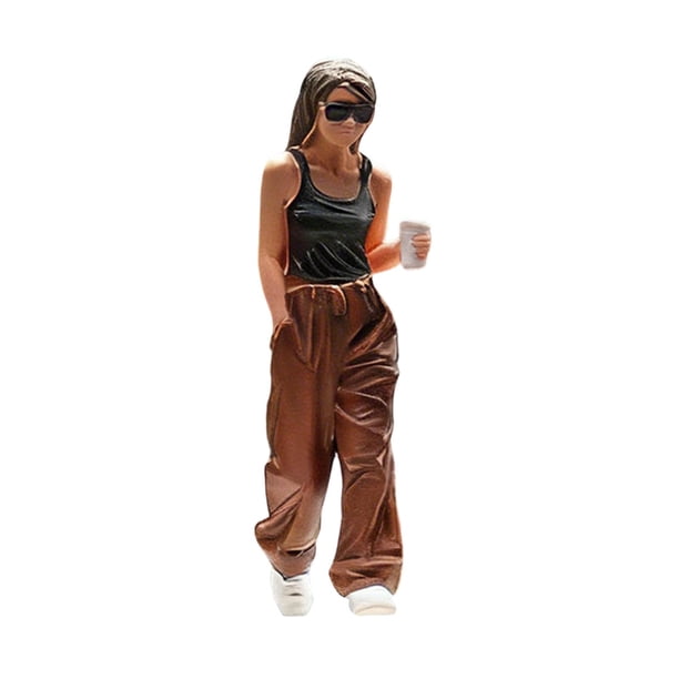 Figura Femenina en Miniatura a Escala 1:64, Figurita Pintada para Escena en Miniatura, Modelo Pequeño, Accesorio de Fotografía, Decoración de