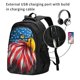 thumbnail image 2 of Easygdp Eagle Head With American Flag Mochila para Laptop de Viaje con Puerto USB, Mochila para Laptop con Puerto de Carga USB para Mujeres y Hombres, 2 of 7