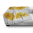 thumbnail image 3 of Yellow Flower Soft Flannel Fleece Throw Blanket, Gardening Themed Pattern Little Tender Primrose Primula Blossoms, Cozy Plush for Indoor and Outdoor Use, 50" x 60", Mustard White, by Ambesonne, 3 of 6