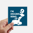 thumbnail image 1 of Nine Excavator Project Birthday Sticker Square Waterproof Stickers Wallpaper Car Decal, 1 of 1