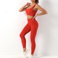 thumbnail image 5 of SWSMCLT Women's Outfits Crop Tank Top High Waisted Yoga 2 Piece Workout Set Leggings Activewear Athletic Workout Sporty 2Pcs Sexy Lounge Sets Red Medium, 5 of 5