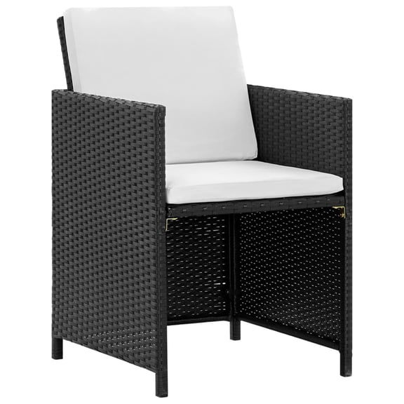 Casafoyer 11 Piece Outdoor Dining Set with Cushions Poly Rattan Black