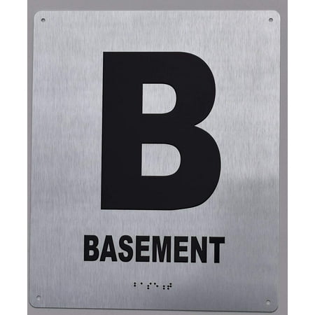 

Basement Floor Number Sign- Tactile Touch Braille Sign (Aluminium !! Brush Silver Size 10X12)- The Sensation line(ref-2022-4)