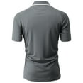 thumbnail image 3 of H2H Mens Cool Dry Compression Short Sleeve Polo T-Shirts GRAY US S/ASIA M (CMTTS278), 3 of 6