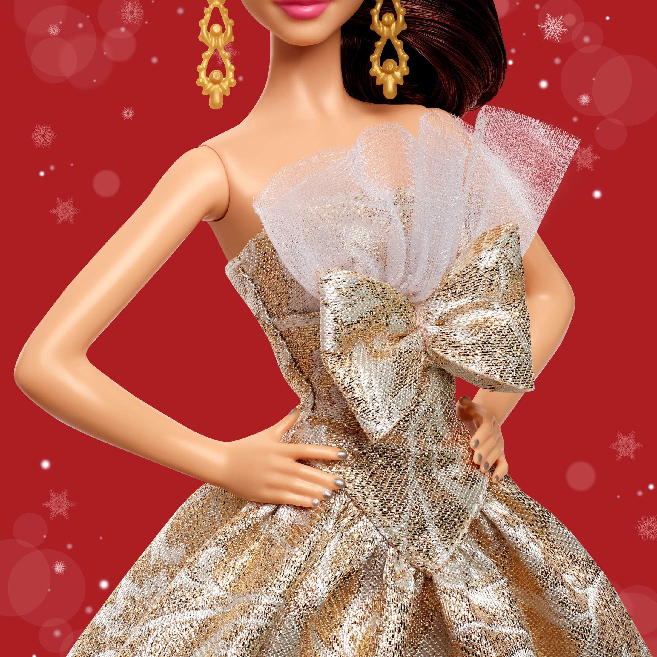 Barbie Christmas Holiday Barbie 2019 Walmart Barbie, Holiday Fashion Doll, 2025, Elegant Silver Gold Gown