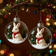 thumbnail image 4 of Christmas Crystal Ball Animals Ornaments - Transparent Tree Decorations Animals Ornament Hanging Pendant Holiday Decor, 4 of 6