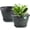 Green, variant on 11 inch Plant Pot, 3 Pack Large Pots for Plants, Flower Pots with Drainage Hole & Saucer, Modern Planters for Indoor Outdoor Plants, Decorative Plastic Garden Pots (Copper)