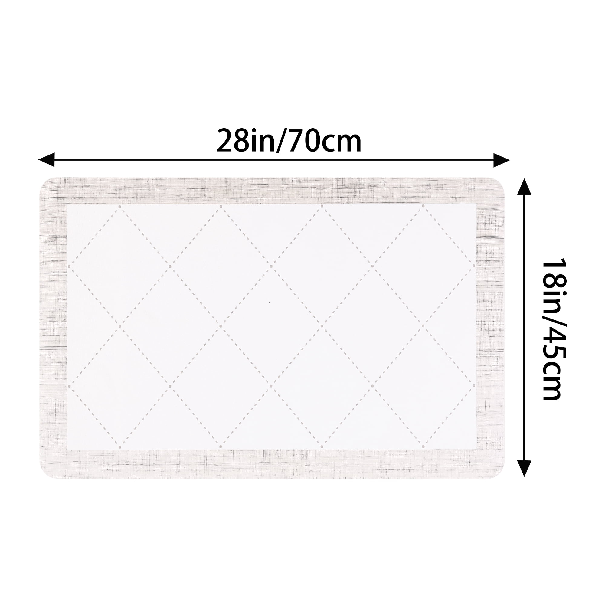Unique Bargains Geometry Kitchen Rug Cushioned Anti-Fatigue Floor Mat Waterproof Carpet Beige 18" x 28"
