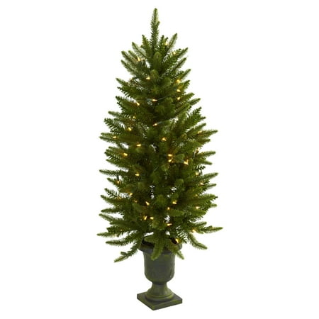 Footed Urn - 4 ft. Pre-lit Christmas Tree with Urn - Clear Lights