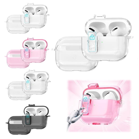 QHUDLV for AirPods Pro 3 Case (2025), Airpods Pro 3rd Generation Case (USB-C Cable), with Clear Switch Design, Shockproof Protective Cover