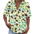 thumbnail image 7 of Guluxicc Polo Shirts for Women 3/4 Sleeve Floral Trendy Tops Summer V Neck T Shirts Fashion Clothing, 7 of 7