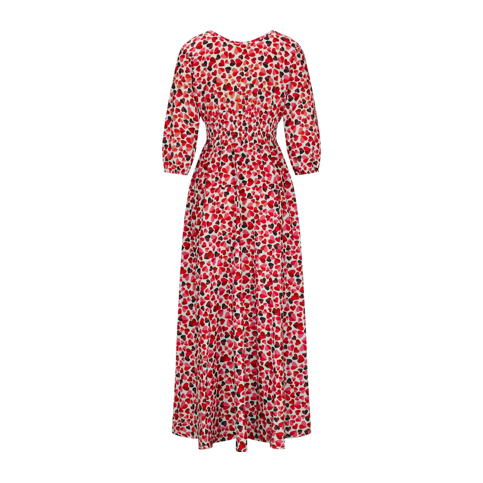 Plus Size Maxi Dress for Women Sexy Deep V Neck 3/4 Sleeve Boho Print Long Dress Wedding Party Casual Dress
