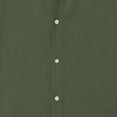 thumbnail image 5 of LMOIPLI Men's Linen Short Sleeve Shirts Cotton Casual Lightweight Button Down Shirt Beach Vacation Summer Top Army Green L, 5 of 6