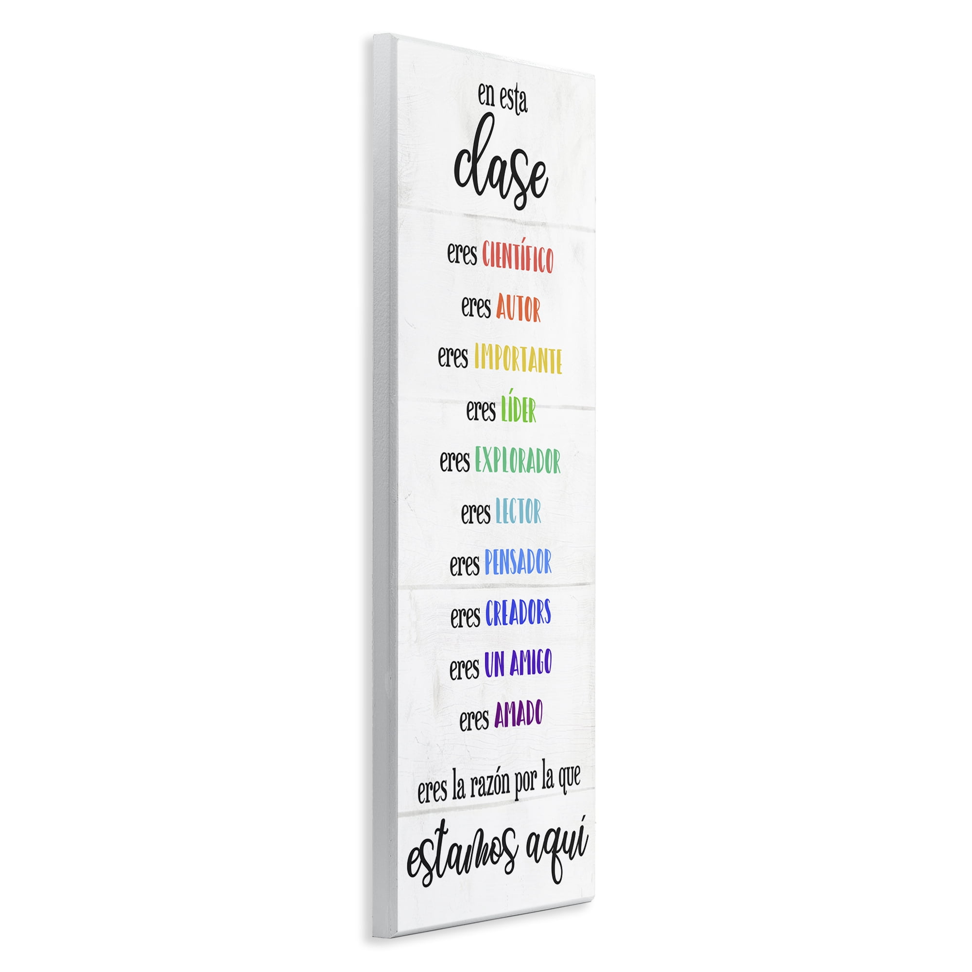 Stupell Industries En Esta Clase Eres… Inspirational Quotes & Sayings Painting Unframed Art Print Wall Art, 7 x 17