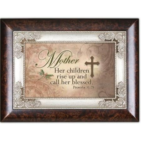 - Mother Blessed Italian Style Burlwood Inspirational Cottage Garden Italian Inspired Traditional Music Box Plays Amazing Grace