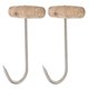 thumbnail image 1 of 2pcs Stainless Steel Meat Hook Wood Handle T Shaped Hanging Hook Bacon Meat Hook, 1 of 3