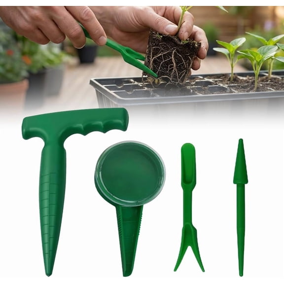 Handheld Seed Dispenser, Bulb Planter Tool for Small Seeds, 4pc