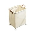 thumbnail image 4 of Cesto para la colada, cesto para la colada con ruedas, cesto para el baño, bolsas de comestibles, artículos diversos, organizador para camping, hogar, beige, 4 of 8