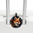 thumbnail image 3 of Fox 2pcs PU Leather Round Bag Tags Suitcase Handbag Tags with Privacy Cover and Name ID Tag for Travel Luggage, Handbags, Backpacks, School Bags, 3 of 6