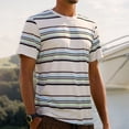 thumbnail image 2 of Krdevn Men's T Shirt with Fashionable Striped Print and Short Sleeves for Men,3XL, 2 of 8