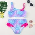 thumbnail image 2 of Swim Suits For Girls 14-16 One Shoulder Swimsuits for Girls Two Piece Ruffle Bathing Suits Beach Pool Clothes,Sky Blue,5-6 Years, 2 of 5