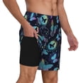 thumbnail image 3 of Balery Blue Butterfly Mens Swim Trunks Swim Shorts for Men Quick Dry Inseam Beach Shorts with Compression Liner Pocket-XX-Large, 3 of 9