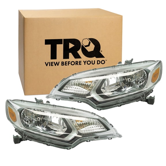 TRQ 2 Piece Headlight Assembly Set Driver & Passenger Side Fits Honda Fit 2015-2017 HO2502160 HO2503160 33100-T5A-A01 33100T5AA01 33150-T5A-A01 33150T5AA01