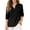 Black, variant on Arlun Women's Solid Color Long Sleeved Sweaters Loose Quarter Button up Round Neck Knitted Pullover Tops Solid Color Trendy Asymmetrical Hem Lightweight Sweater Beige L