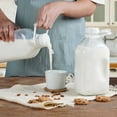 thumbnail image 3 of Syntic 4 Pack Glass Milk Bottles with Handle and Airtight Reusable Screw Lids, 1/2 Gal Glass Water & Juice Bottles with 2 Pour Spouts, 64 Oz Milk Jug Pitcher, 3 of 8