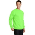 thumbnail image 4 of Port & Company PC78 Mens Core Fleece Crewneck Sweatshirt, Neon Green - 2XL, 4 of 6