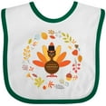 thumbnail image 3 of Inktastic Thanksgiving Turkey Fall Holiday Wreath Boys or Girls Baby Bib, 3 of 4