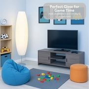 Rice Paper Floor Lamp 59-Inches Tall - Japanese Decor Standing Lamps For Bedrooms With White Paper Shade - Floor Lamps For Living Room - Rice Paper Floor Lamp For Bedroom, Dorm Room Essentials