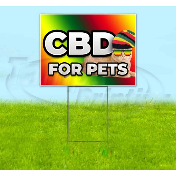 Cbd For Pets (18" x 24") Yard Sign, Includes Metal Step Stake