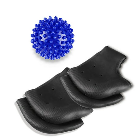 Plantar Fasciitis Inserts Heel Protectors 2 Pairs Silicone Gel Heel Cups with 1 Foot Massage Ball Relieve Heel Pain from Plantar Fasciitis Heel Spur Cracked (Best Foot Cream For Cracked Heels Review)
