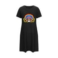 thumbnail image 4 of ABPWLY Chemise de Nuit Courte Surdimensionnée pour Femmes Mode Imprimé Poitrine Manches Courtes Robe de Nuit Noire Offres de Liquidation Cadeaux jusqu'à 70 % de Réduction, 4 of 5