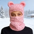 thumbnail image 3 of TIELUTT Bear Ski Machine Washable Knit Face with Ears & Face for Cold Weather Skiing Stationary Bike Stand for Indoor Riding Arm Trainer Reverse Hyper Table Happy Heat Hand Warmer Warm Hands Heat Pac, 3 of 3