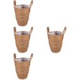 thumbnail image 6 of HOMEMAXS 4pcs Hand Woven Basket Planter Straw Flower Pot Rustic Storage Basket Plant Container, 6 of 8