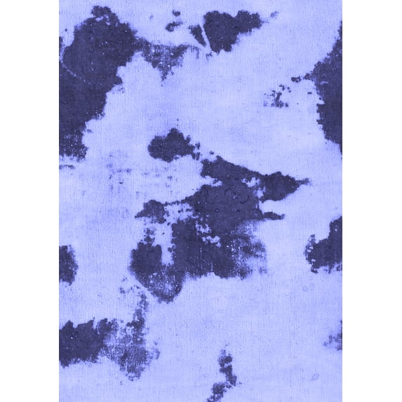 Ahgly Company Machine Washable Indoor Rectangle Abstract Blue Modern Area Rugs, 2' x 3'