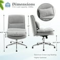 thumbnail image 4 of Ktaxon Armless Office Chair Linen Fabric Study Chair Adjustable Swivel Vanity Chair with Ergonomic Backrests for Conference and Home Light Gray, 4 of 8